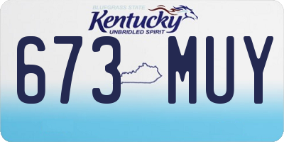 KY license plate 673MUY