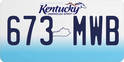 KY license plate 673MWB