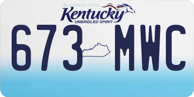 KY license plate 673MWC