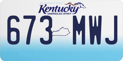 KY license plate 673MWJ