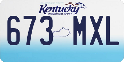 KY license plate 673MXL