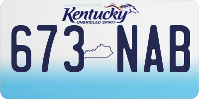 KY license plate 673NAB