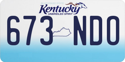 KY license plate 673NDO