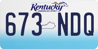 KY license plate 673NDQ