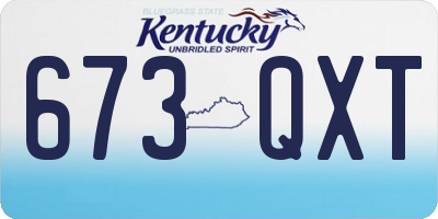 KY license plate 673QXT