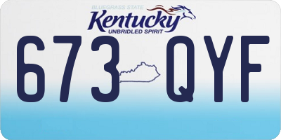 KY license plate 673QYF