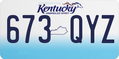 KY license plate 673QYZ