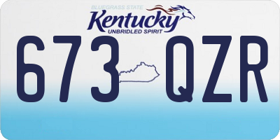 KY license plate 673QZR