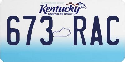 KY license plate 673RAC