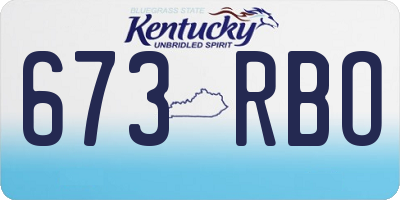 KY license plate 673RBO