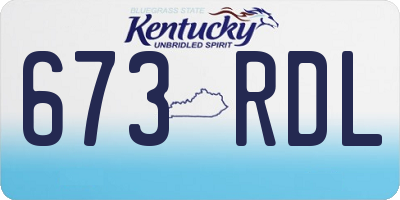 KY license plate 673RDL