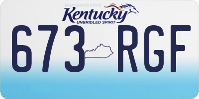 KY license plate 673RGF