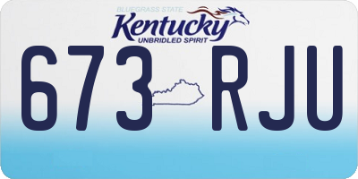 KY license plate 673RJU