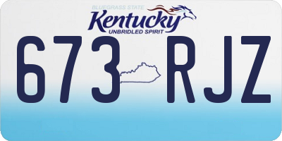 KY license plate 673RJZ