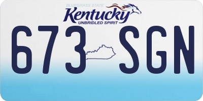 KY license plate 673SGN