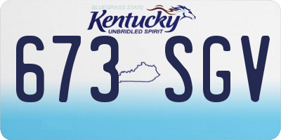 KY license plate 673SGV