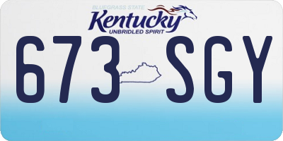 KY license plate 673SGY