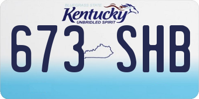 KY license plate 673SHB