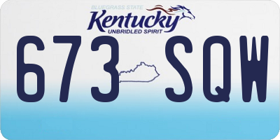 KY license plate 673SQW
