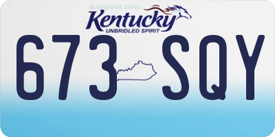 KY license plate 673SQY