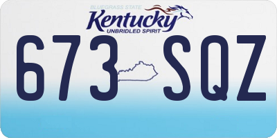 KY license plate 673SQZ