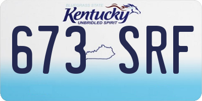 KY license plate 673SRF