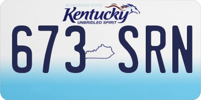 KY license plate 673SRN