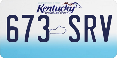 KY license plate 673SRV