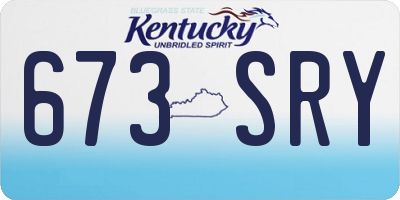 KY license plate 673SRY