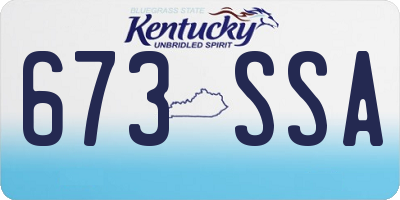 KY license plate 673SSA