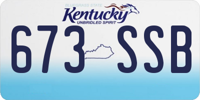 KY license plate 673SSB