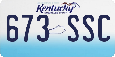 KY license plate 673SSC