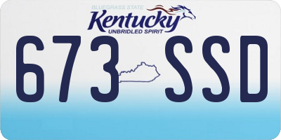 KY license plate 673SSD