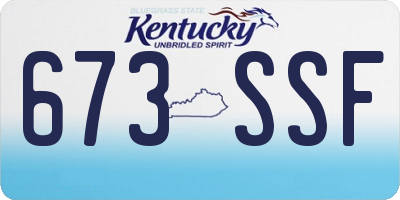 KY license plate 673SSF
