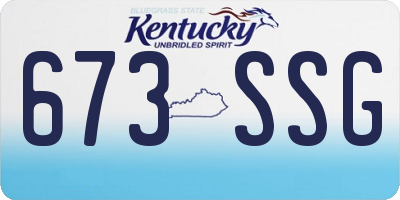 KY license plate 673SSG