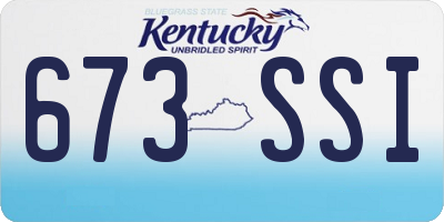 KY license plate 673SSI