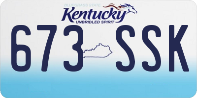 KY license plate 673SSK