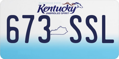 KY license plate 673SSL
