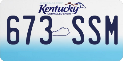 KY license plate 673SSM