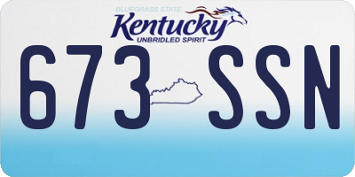 KY license plate 673SSN