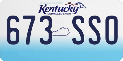 KY license plate 673SSO