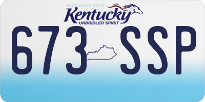 KY license plate 673SSP