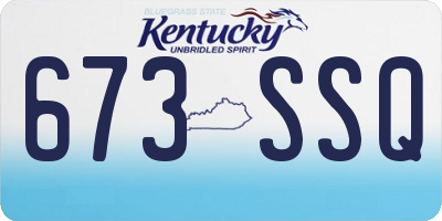 KY license plate 673SSQ