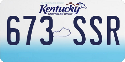 KY license plate 673SSR