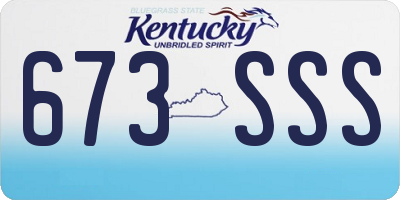 KY license plate 673SSS