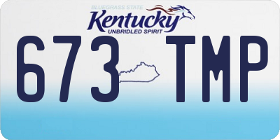 KY license plate 673TMP