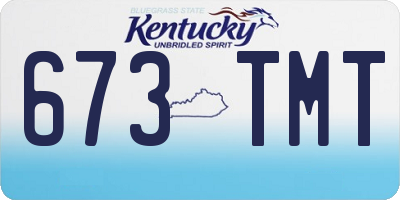 KY license plate 673TMT