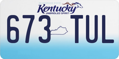 KY license plate 673TUL