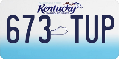 KY license plate 673TUP