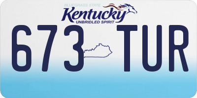 KY license plate 673TUR